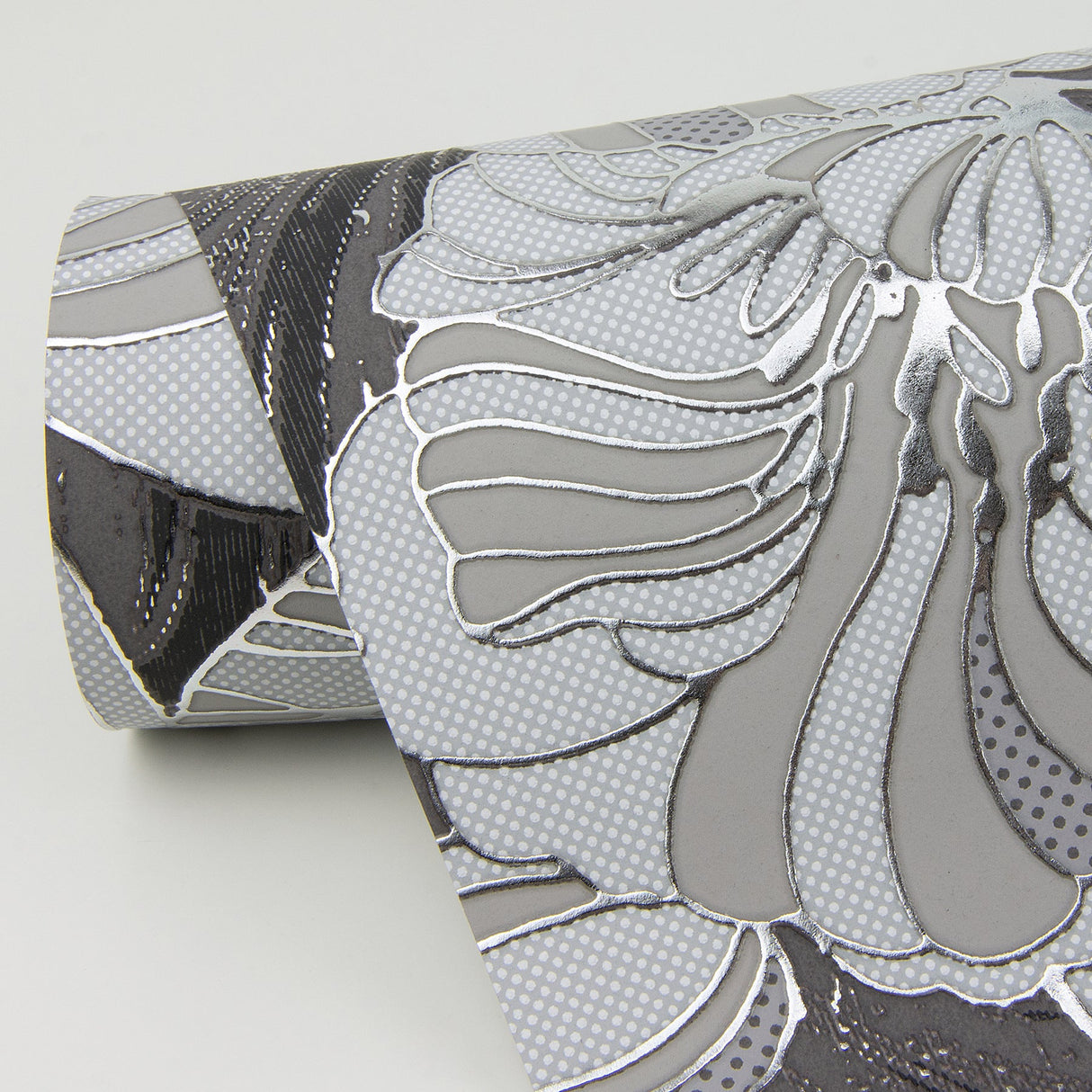 A-Street Prints 4019-86401 Selene Silver Mucha Floral Wallpaper