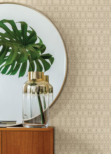 A-Street Prints 4019-86403 Paititi Gold Diamond Trellis Wallpaper