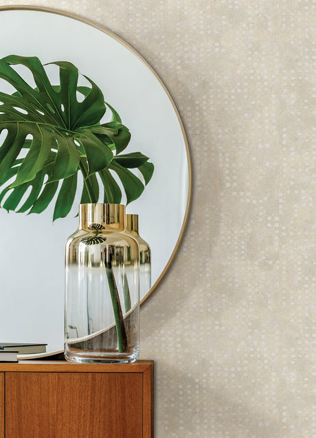 A-Street Prints 4019-86413 Felsic Cream Studded Cube Wallpaper