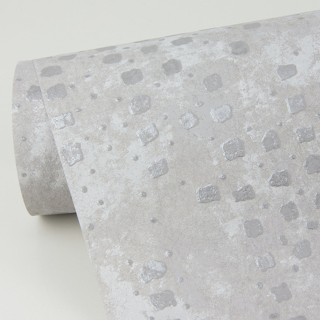 A-Street Prints 4019-86414 Felsic Silver Studded Cube Wallpaper