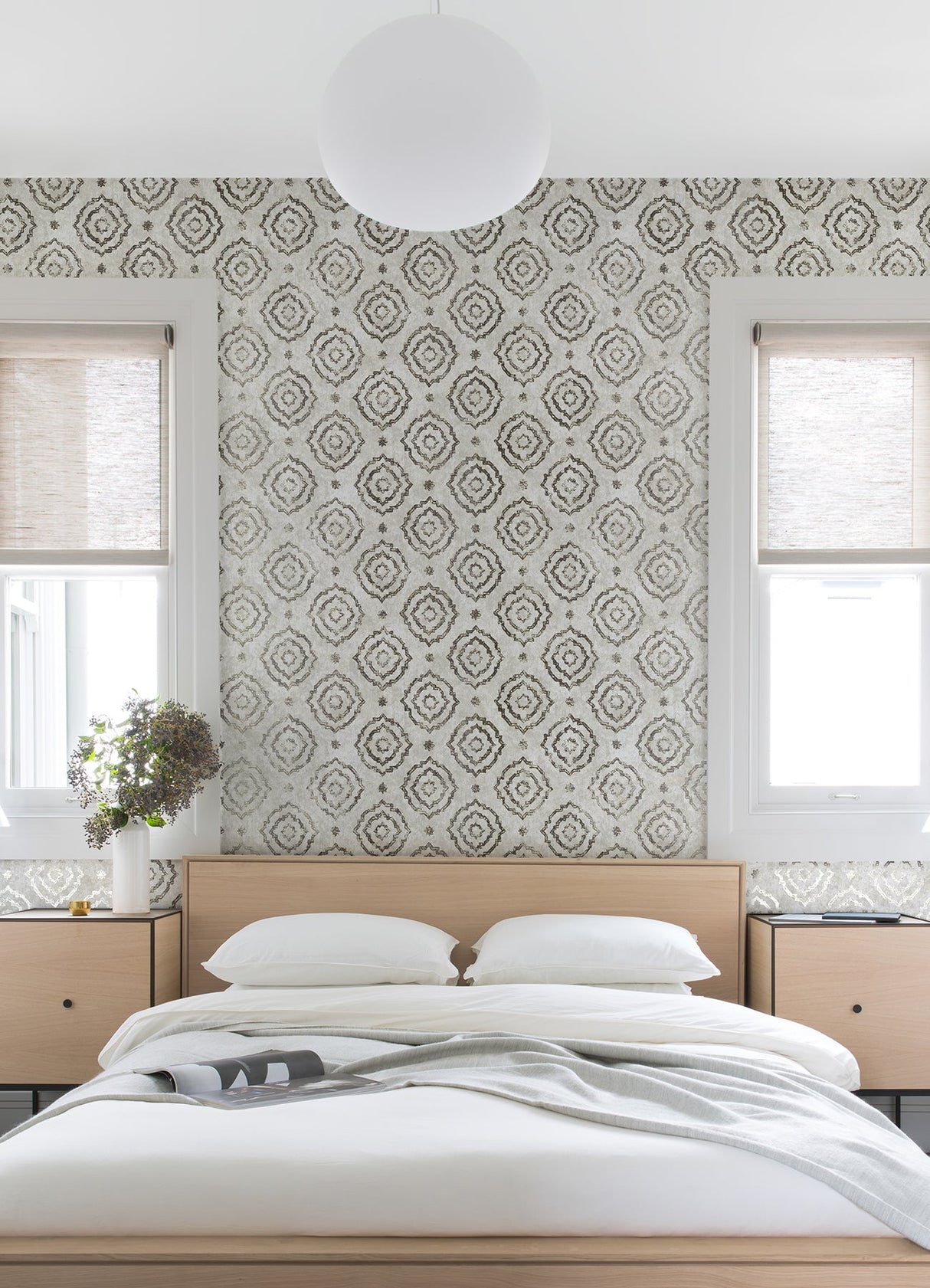 A-Street Prints 4019-86424 Uma Platinum Star Medallion Wallpaper