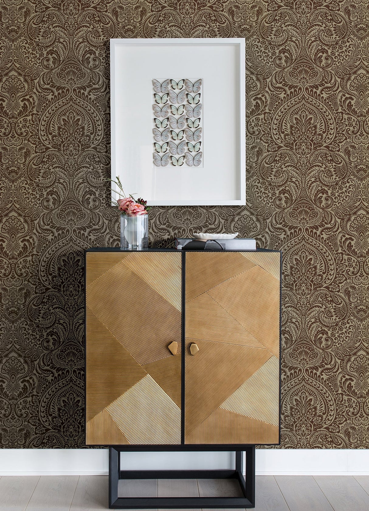 A-Street Prints 4019-86440 Artemis Bronze Floral Damask Wallpaper