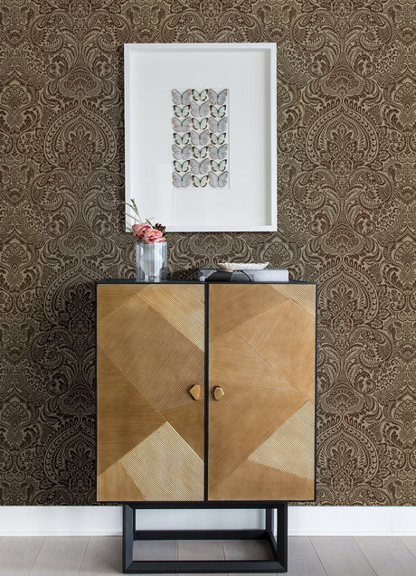 A-Street Prints 4019-86440 Artemis Bronze Floral Damask Wallpaper
