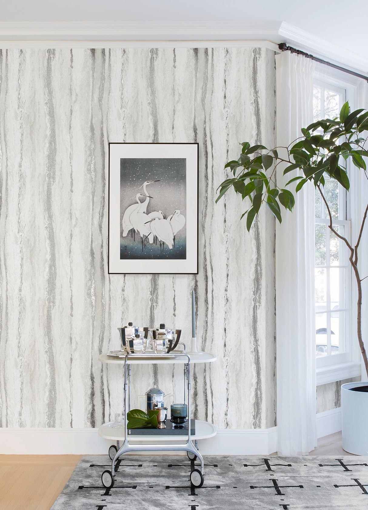 A-Street Prints 4019-86499 Delesse Platinum Marbled Wallpaper
