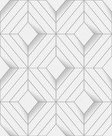 Advantage 4020-61400 Filmore White Diamond Panes Wallpaper