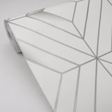 Advantage 4020-61400 Filmore White Diamond Panes Wallpaper