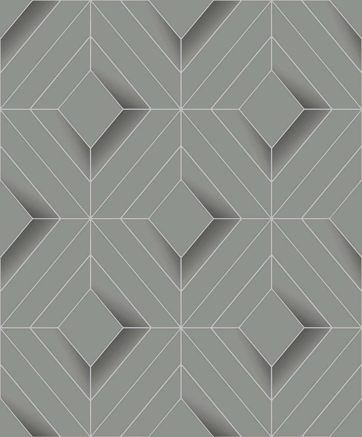 Advantage 4020-61409 Filmore Grey Diamond Panes Wallpaper