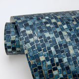 Advantage 4020-78401 Ziggy Teal Stone Mosaic Wallpaper