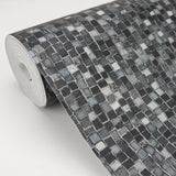 Advantage 4020-78419 Ziggy Charcoal Stone Mosaic Wallpaper