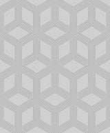 Advantage 4020-84209 Xander Grey Glam Geometric Wallpaper