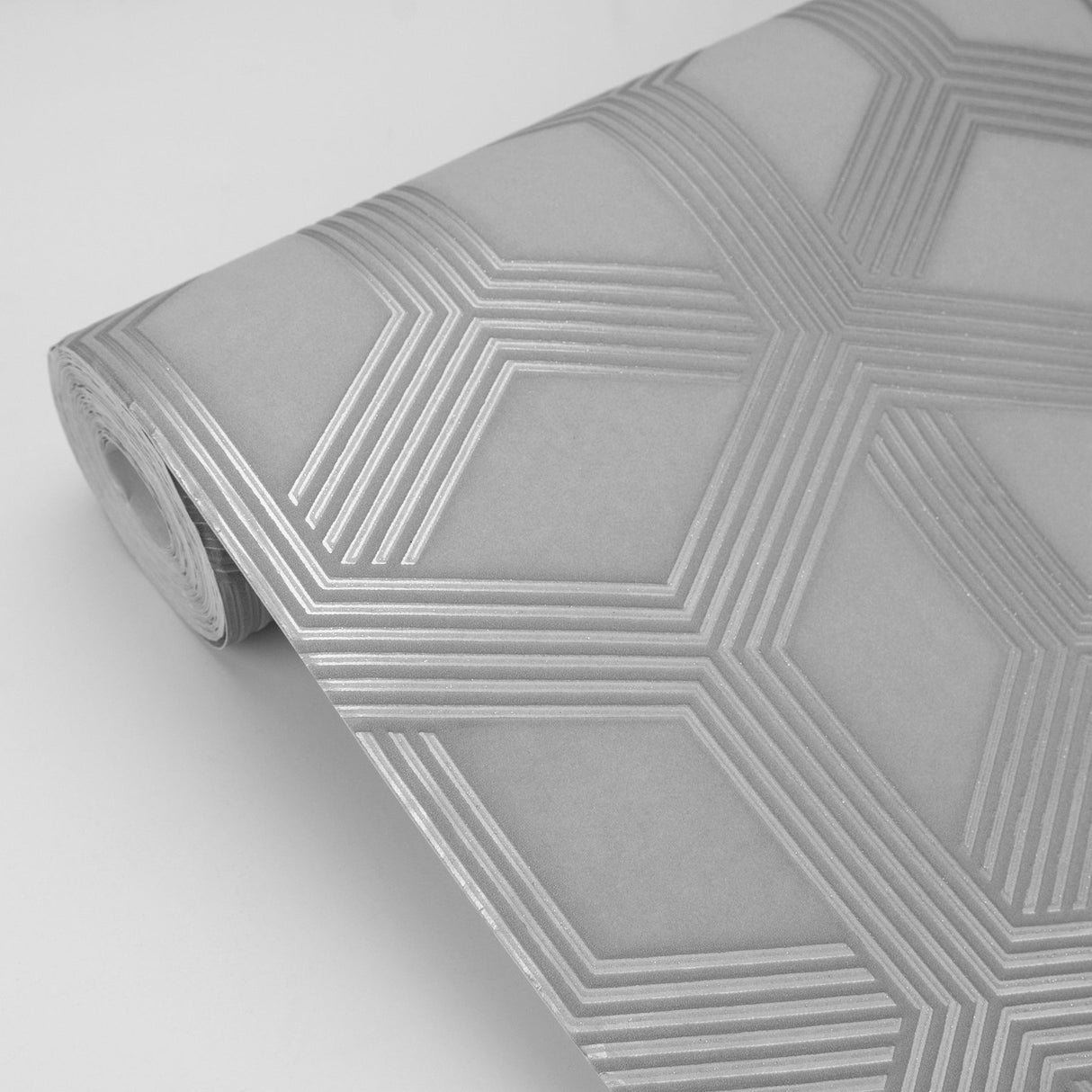 Advantage 4020-84209 Xander Grey Glam Geometric Wallpaper