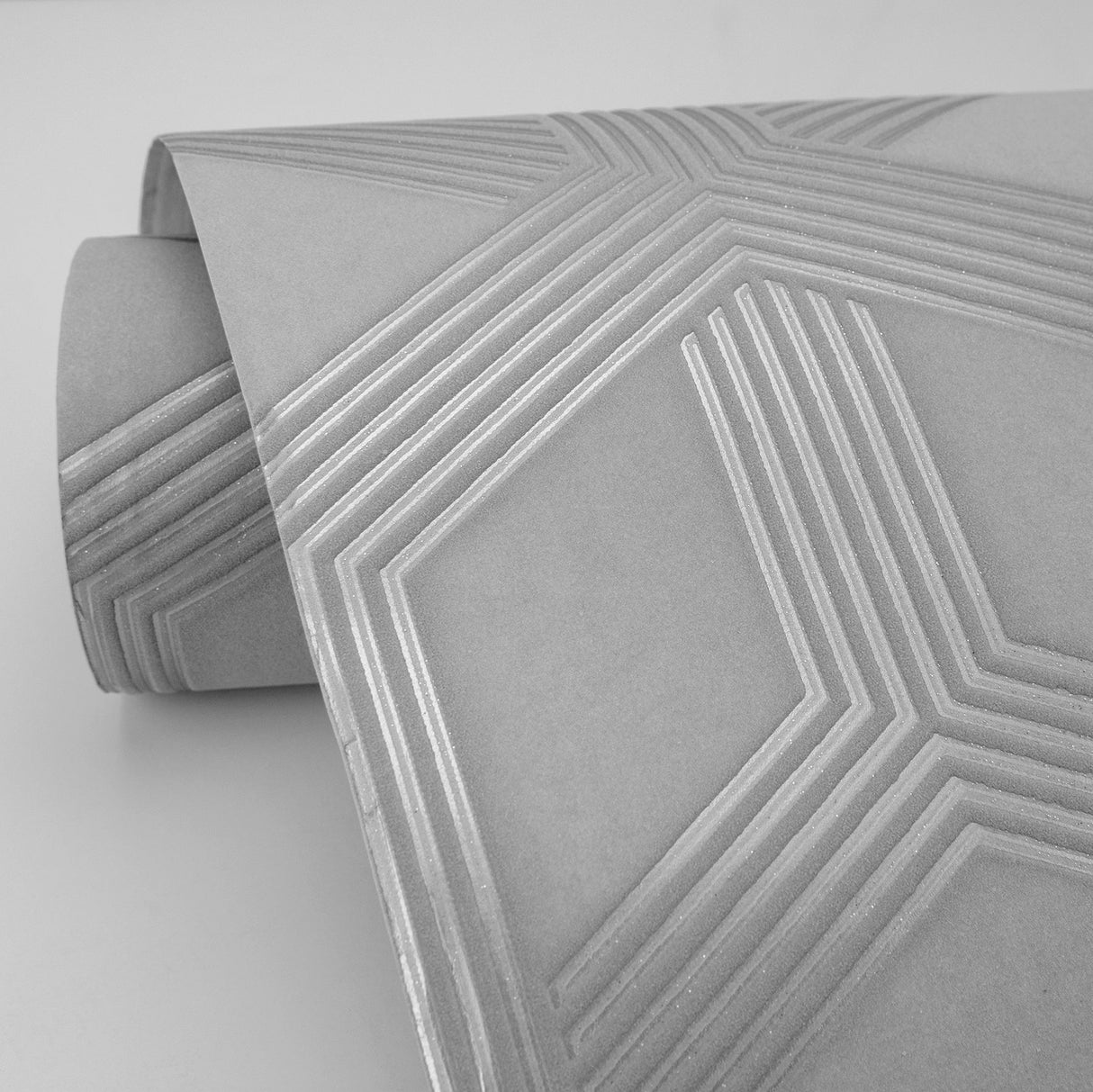 Advantage 4020-84209 Xander Grey Glam Geometric Wallpaper