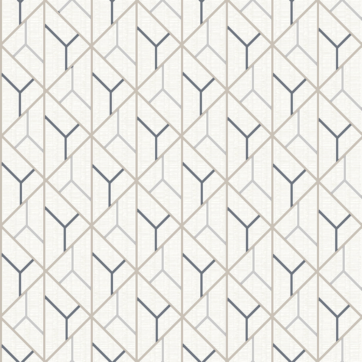 Advantage 4020-94007 Wilder Cream Geometric Trellis Wallpaper
