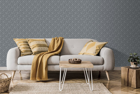 Advantage 4020-94009 Wilder Grey Geometric Trellis Wallpaper