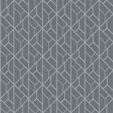 Advantage 4020-94009 Wilder Grey Geometric Trellis Wallpaper