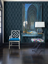Advantage 4025-82501 Oresome Indigo Ogee Wallpaper
