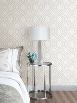 Advantage 4025-82525 Frege Silver Trellis Wallpaper