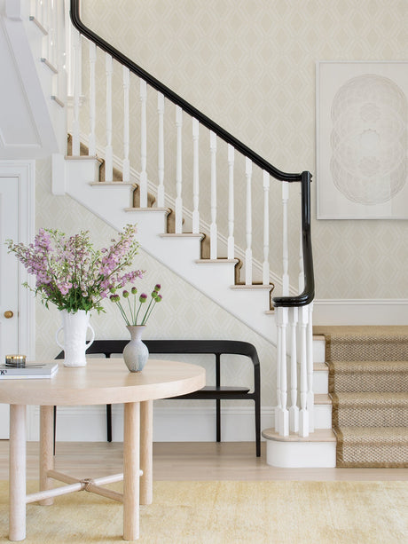 Advantage 4025-82543 Mersenne Taupe Geometric Wallpaper