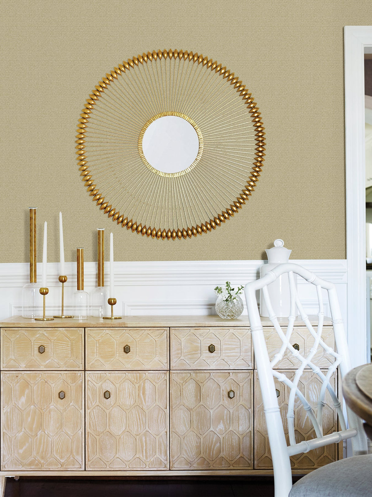 Advantage 4025-82550 Hilbert Gold Geometric Wallpaper