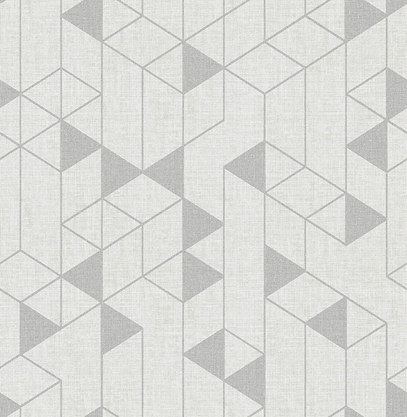 Eade’s Fairbank Silver Linen Geometric Wallpaper by Scott Li