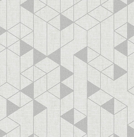 Eade’s Fairbank Silver Linen Geometric Wallpaper by Scott Li
