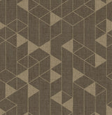 A-Street Prints 4034-26773 Fairbank Chocolate Linen Geometric Wallpaper by Scott Living