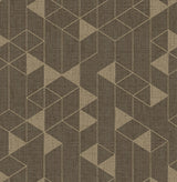 Eade’s Fairbank Chocolate Linen Geometric Wallpaper by Scott