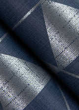 Eade’s Fairbank Navy Linen Geometric Wallpaper by Scott Livi