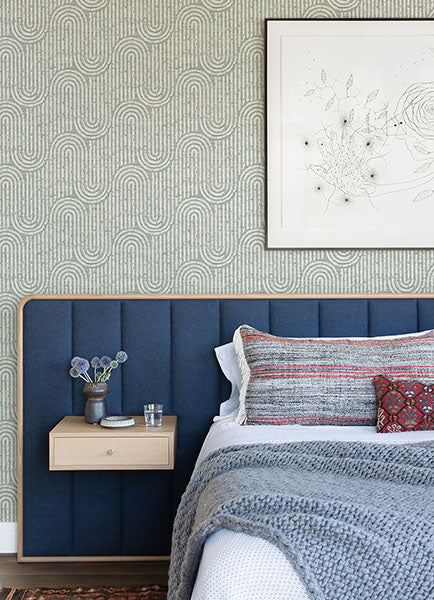 Eade’s Trippet Sage Zen Waves Wallpaper by Scott Living Sage