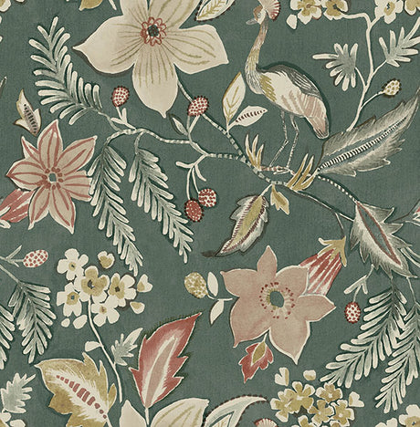 Eade’s Crestwood Sea Green Crowned Crane Wallpaper by Scott 