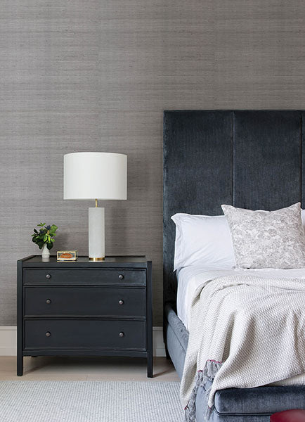 Eade’s Colcord Silver Sisal Grasscloth Wallpaper by Scott Li