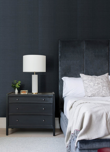 A-Street Prints 4034-72106 Colcord Navy Sisal Grasscloth Wallpaper by Scott Living