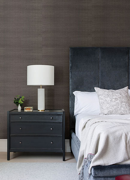Eade’s Colcord Charcoal Sisal Grasscloth Wallpaper by Scott 