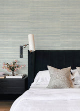 Eade’s Kenter Aqua Sisal Grasscloth Wallpaper by Scott Livin