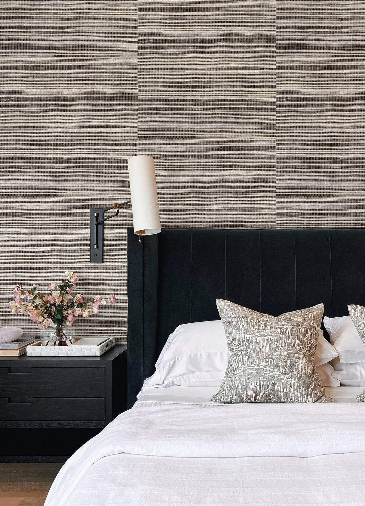 A-Street Prints 4034-72113 Kenter Black Sisal Grasscloth Wallpaper by Scott Living