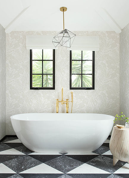 Eade’s Brentwood Bone Palm Leaves Wallpaper by Scott Living 