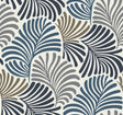 A-Street Prints 4034-72124 Trousdale Dark Blue Fanning Flora Wallpaper by Scott Living - Eade's Wallpaper