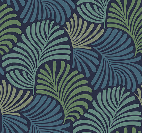 Eade’s Trousdale Navy Fanning Flora Wallpaper by Scott Livin