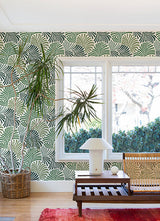 Eade’s Trousdale Green Fanning Flora Wallpaper by Scott Livi