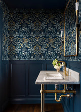 Eade’s Getty Navy Jungle Damask Wallpaper by Scott Living Na