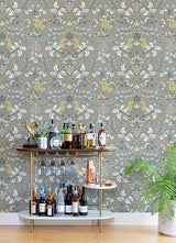 Eade’s Getty Grey Jungle Damask Wallpaper by Scott Living Gr