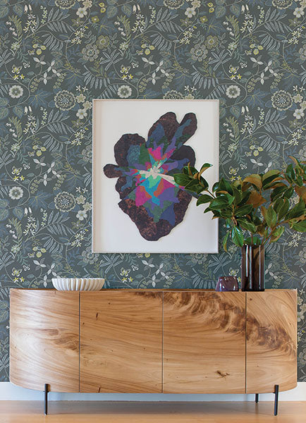 Eade’s Marilyn Light Grey Floral Trail Wallpaper by Scott Li