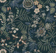 A-Street Prints 4034-72138 Marilyn Dark Blue Floral Trail Wallpaper by Scott Living - Eade's Wallpaper