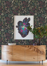 Eade’s Marilyn Black Floral Trail Wallpaper by Scott Living 