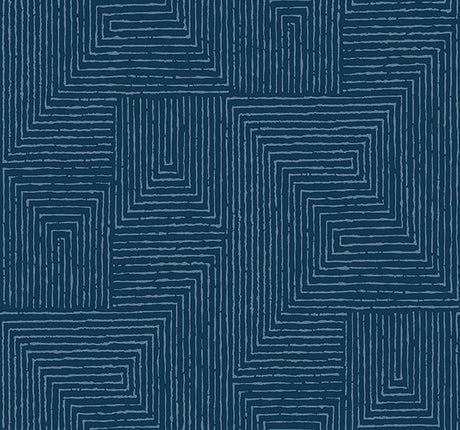 Eade’s Mortenson Navy Geometric Wallpaper by Scott Living Na