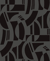 Eade’s Carter Black Geometric Flock Wallpaper by Scott Livin