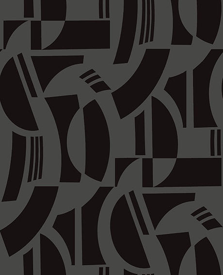 Eade’s Carter Black Geometric Flock Wallpaper by Scott Livin