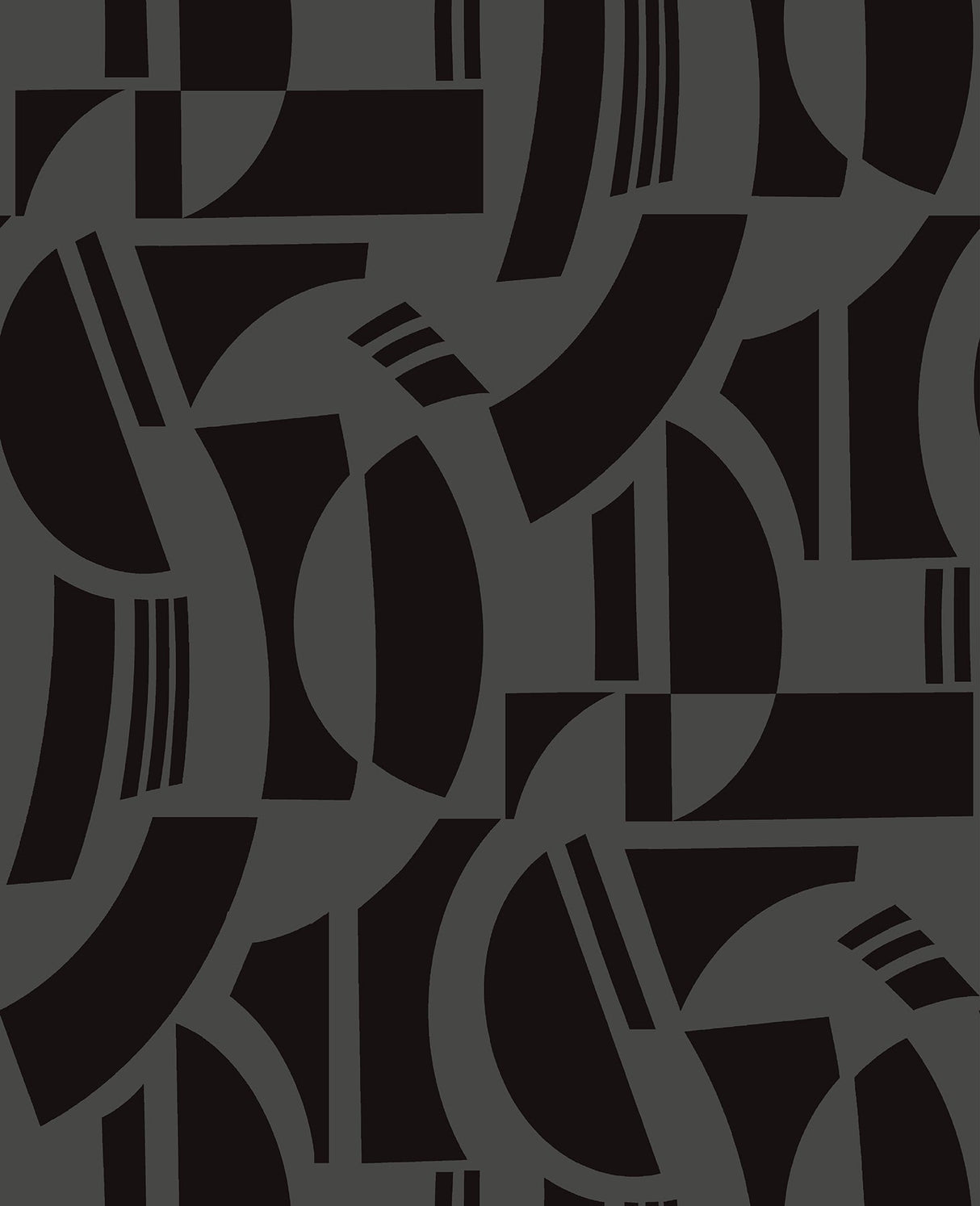 A-Street Prints 4034-87379 Carter Black Geometric Flock Wallpaper by Scott Living