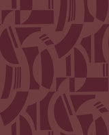 A-Street Prints 4034-87380 Carter Burgundy Geometric Flock Wallpaper by Scott Living