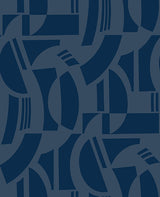 Eade’s Carter Indigo Geometric Flock Wallpaper by Scott Livi